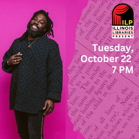 Picture of Jason Reynolds standing infront of pink background. 