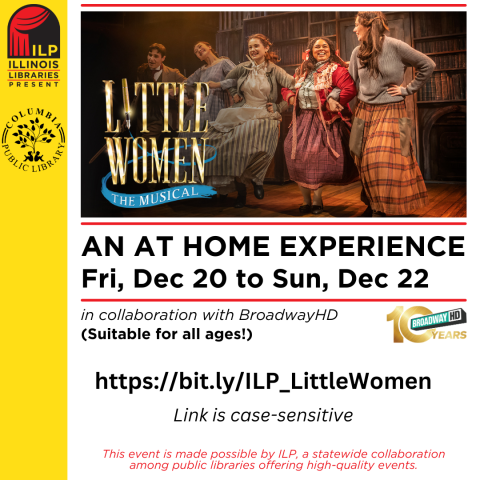 Little Women Illinois Libraries Present graphic. 